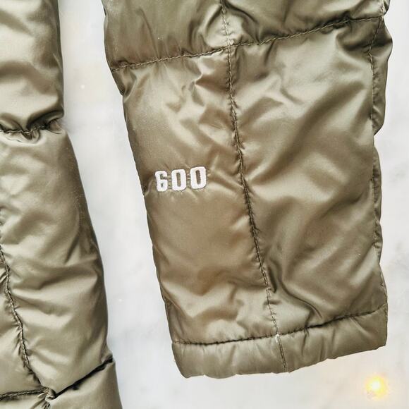 North Face Ladies Green Midi 600 Fill Goose Down Puff Jacket Size Medium Winter - Picture 3 of 12